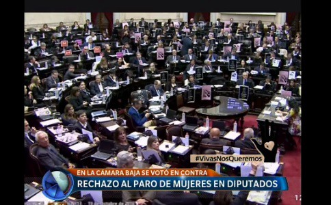 Rechazo al paro de mujeres en Diputados