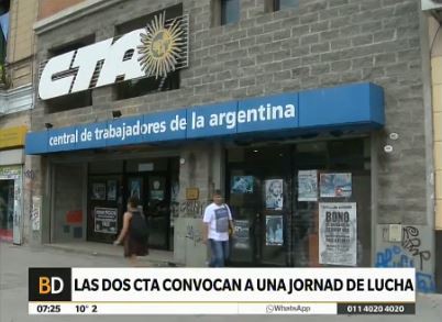 Las dos CTA convocan a una jornada de lucha