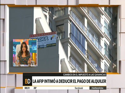 En un mes se podría deducir el pago de alquileres, para Ganancias