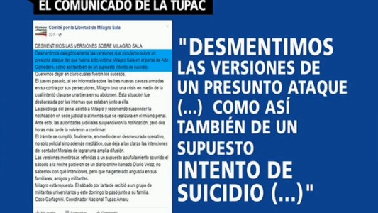 Niegan un intento de suicidio de Milagro Sala en la cárcel de Jujuy