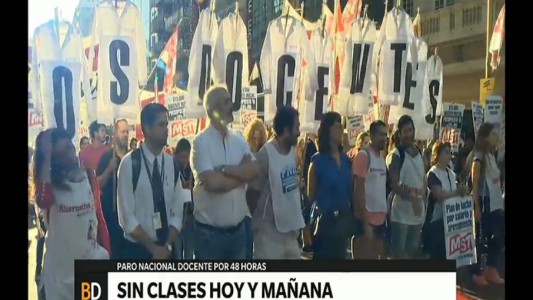 Gremios docentes advierte que el paro "es muy fuerte" y no descartan nuevas medidas porque "se cortó el diálogo"