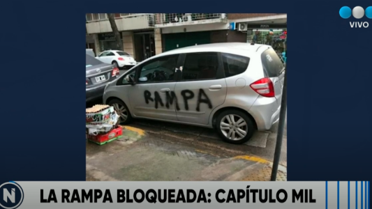 Volvieron a bloquear la rampa de discapacitados de la polémica en Palermo
