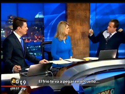 Un meteorólogo con buena percha