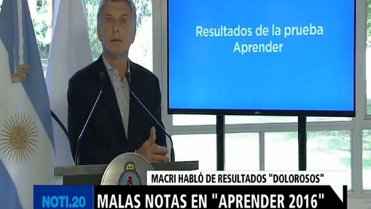 Macri presentó los resultados de las pruebas Aprender: "sorprendentemente malos"