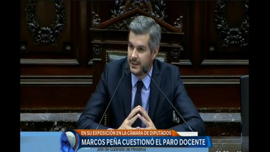 Marcos Peña criticó el paro docente: "Termina fortaleciendo la fuga a la escuela de gestión privada"