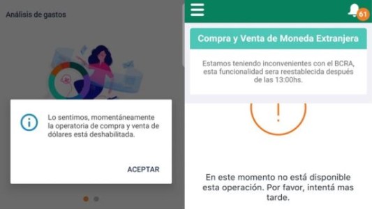Usuarios reportaron problemas con los homebanking en una jornada financiera caliente