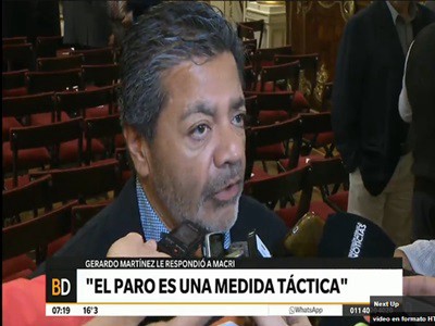 Gerardo Martínez: "el paro es una medida táctica"
