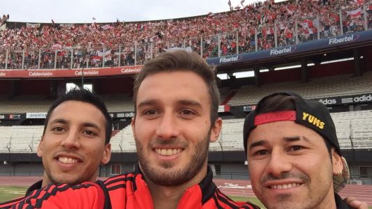 Jugadores de River festejaron los 114 años del club y viajaron a Brasil