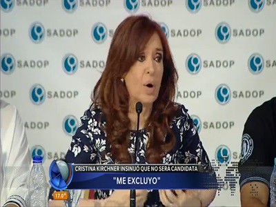 Cristina dice "me excluyo", pero no queda claro si hablaba de candidaturas