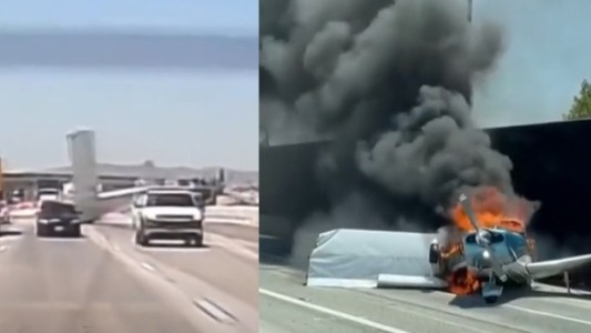 Video: una avioneta aterrizó de emergencia en plena autopista