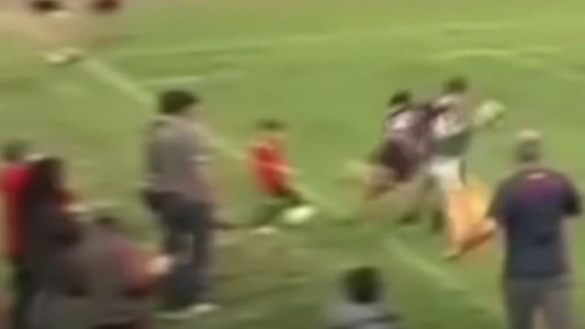 Video: Un nene de 5 años estaba viendo un partido de rugby y se le cayeron arriba dos jugadores