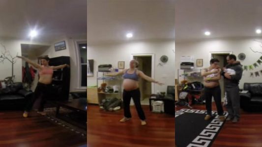 Video viral: la mujer que está embarazada de mellizos y hace la medialuna