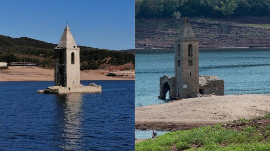 "Turismo de sequía": furor por los monumentos que emergen al bajar el nivel del agua
