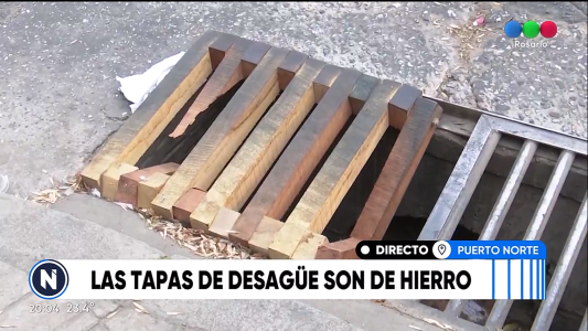 Reemplazan las bocas de tormenta metálicas por otras de madera "anti-robo"