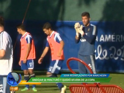 Se lesionó Andújar, arquero suplente de la selección