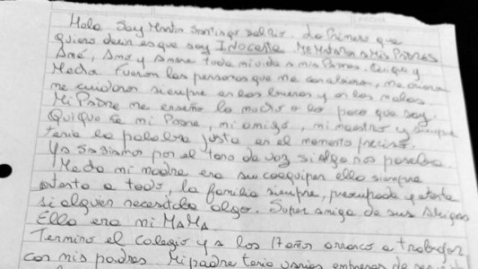 Para una grafóloga, Martín Del Río presenta rasgos "sádicos" y "vengativos" en su escritura