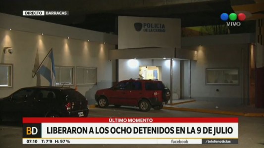 Liberaron a los ocho detenidos durante los incidentes en la 9 de Julio