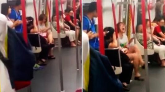 Una mujer rompe en llanto en el subte por la falta de batería en su celular