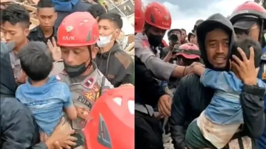 Rescatan con vida a un nene de 6 años que pasó dos días bajo los escombros tras un terremoto