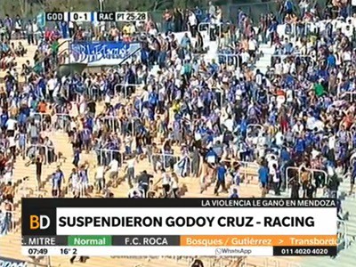 Racing ganaba pero el partido fue suspendido