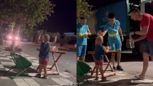 Córdoba: así espera este nene a sus amigos, "los basureros" - #FlashChat