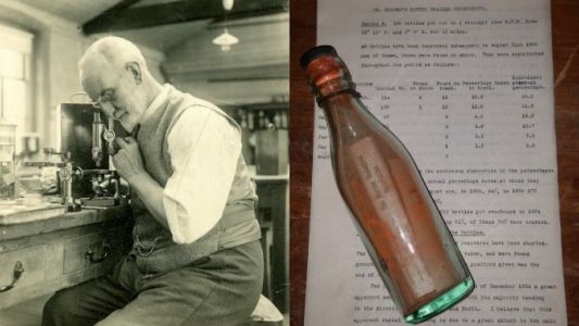 Encontraron una botella con un mensaje que estuvo 108 años en el mar