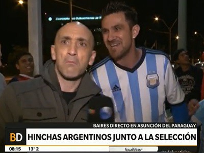 Hinchas argentinos junto a la selección