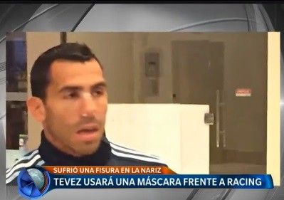 Tevez usará una máscara frente Racing