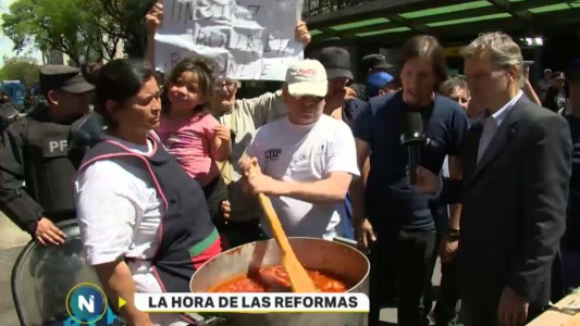 Marcha de organizaciones sociales contra el plan de reformas de Macri