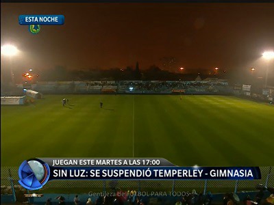 Por un corte de luz suspendieron Temperley - Gimnasia
