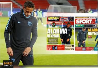 Neymar se lesionó en el entrenamiento del Barça
