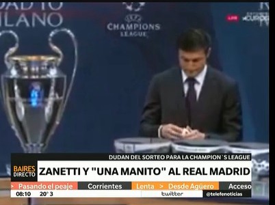 Zanetti y una "manito" al Real Madrid