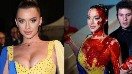 La protesta de una modelo ucraniana que se bañó en sangre en el Festival de Cannes