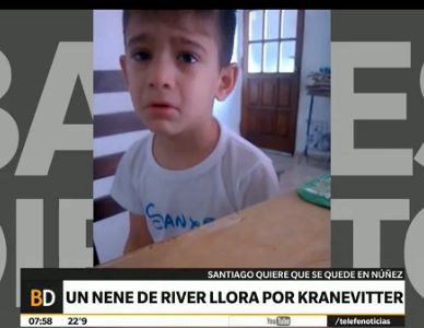 Video: el nene hincha de River que llora por Kranevitter