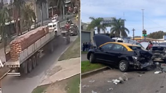 Camión sin frenos chocó a nueve vehículos: murió una mujer