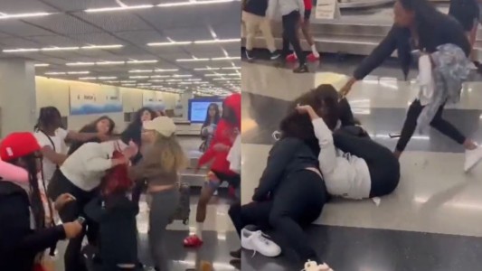 Salvaje pelea en el Aeropuerto de Chicago
