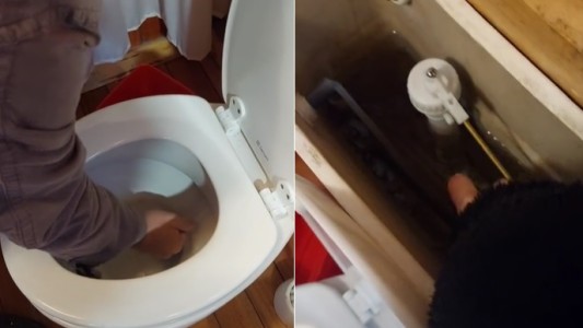 Intenso frío en la Patagonia: se le congeló el agua del inodoro