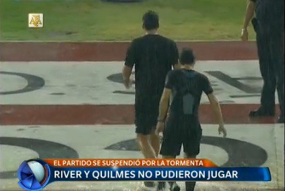 Por el diluvio del domingo, River y Quilmes se enfrentan hoy en el Monumental