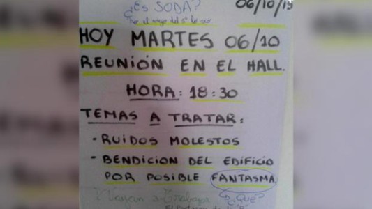 Qué se discutió en la reunión de consorcio convocada para echar a un fantasma