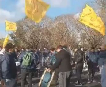Choferes de la línea 60 cortan Panamericana y hay grandes demoras en el tránsito