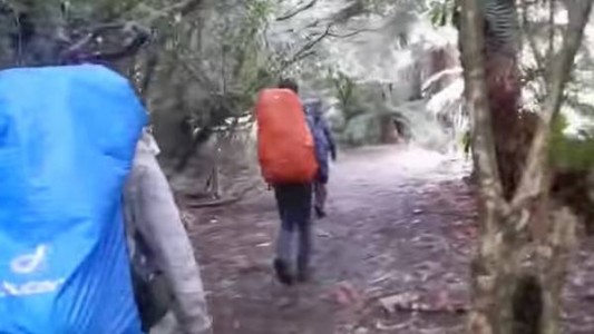 Mochileros franceses cruzaban un puente colgante y cayeron al vacío