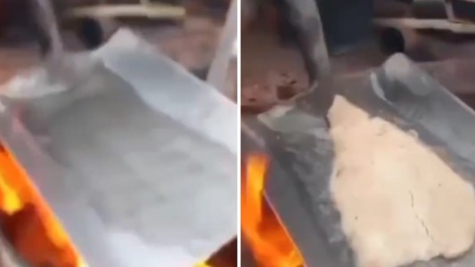 Video: albañiles cordobeses hicieron milanesas "a la pala"