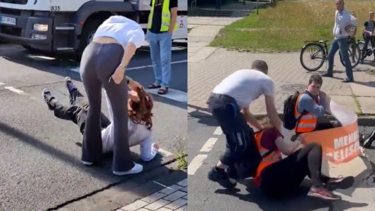 Civiles agredieron a activistas del clima en Alemania: los insultaron y arrastraron por el suelo