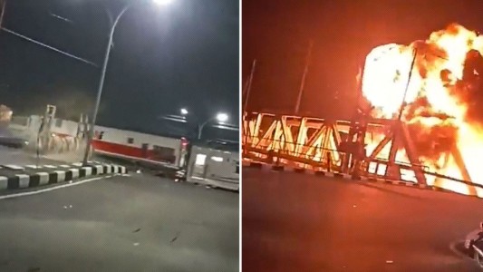 Indonesia: el brutal choque entre un tren y un camión que provocó una gran explosión