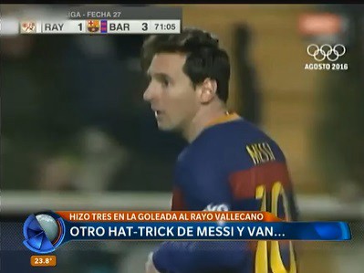 Otro récord del Barça con un triplete de Messi