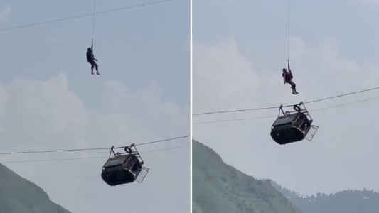 Dramático rescate contrarreloj: 2 adultos y 6 nenes quedaron atrapados en un teleférico tras romperse un cable