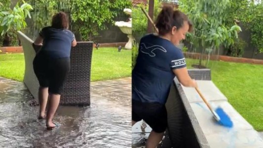 Ni el huracán Hilary frenó las ganas de limpiar el jardín - #Flashchat