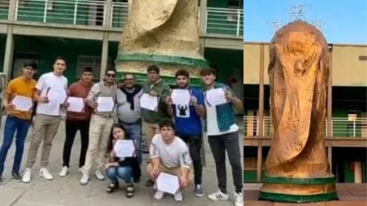 Que festejen como quieran: estudiantes recrearon la Copa del Mundo en una réplica gigante - #FlashChat