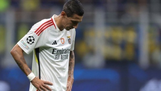 Alarma para la Selección: Di María salió con una molestia en la derrota de Benfica ante Inter