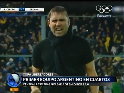 Central fue implacable: 3 a 0 a Gremio para ponerse en cuartos de final